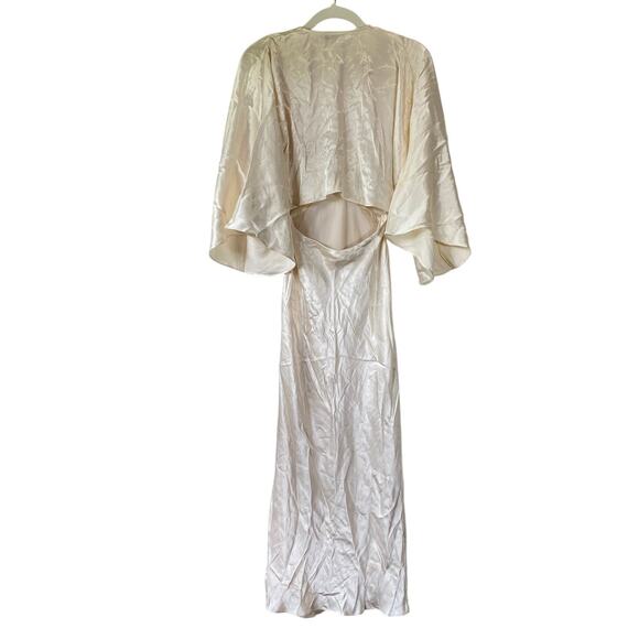 Shona Joy La Lune Tie Front Bias Midi Dress Cream - Picture 10 of 14